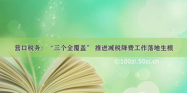 营口税务：“三个全覆盖” 推进减税降费工作落地生根