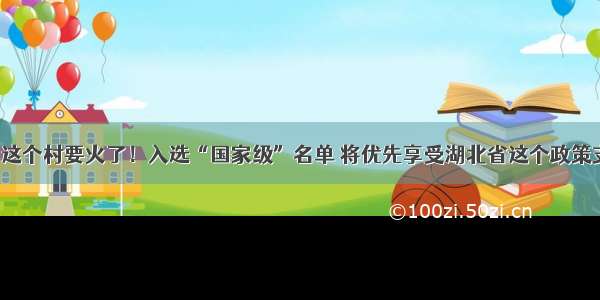 孝感这个村要火了！入选“国家级”名单 将优先享受湖北省这个政策支持！