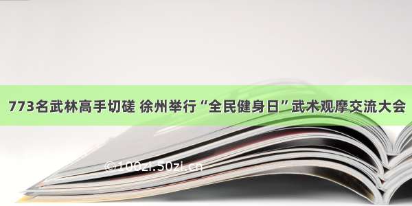 773名武林高手切磋 徐州举行“全民健身日”武术观摩交流大会
