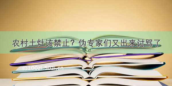 农村土灶该禁止？伪专家们又出来讨骂了