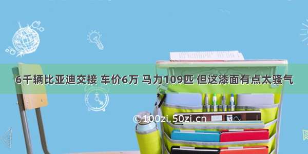 6千辆比亚迪交接 车价6万 马力109匹 但这漆面有点太骚气