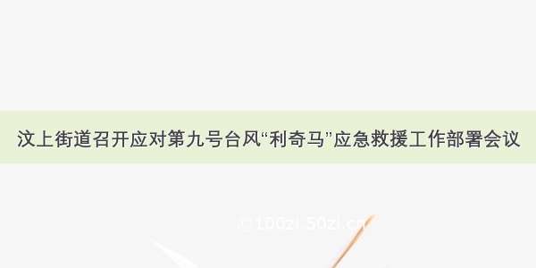 汶上街道召开应对第九号台风“利奇马”应急救援工作部署会议