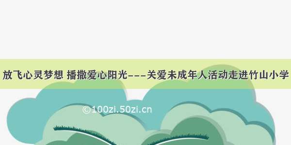 放飞心灵梦想 播撒爱心阳光---关爱未成年人活动走进竹山小学