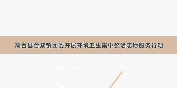 高台县合黎镇团委开展环境卫生集中整治志愿服务行动