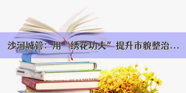 沙河城管：用“绣花功夫”提升市貌整治...