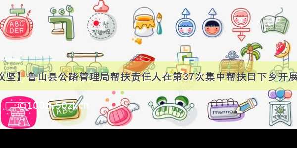 【脱贫攻坚】鲁山县公路管理局帮扶责任人在第37次集中帮扶日下乡开展扶贫工作