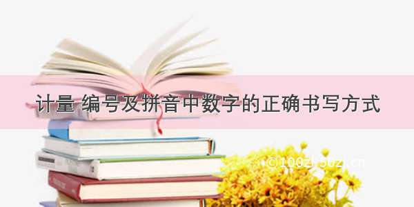 计量 编号及拼音中数字的正确书写方式