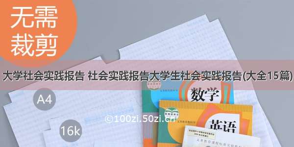 大学社会实践报告 社会实践报告大学生社会实践报告(大全15篇)