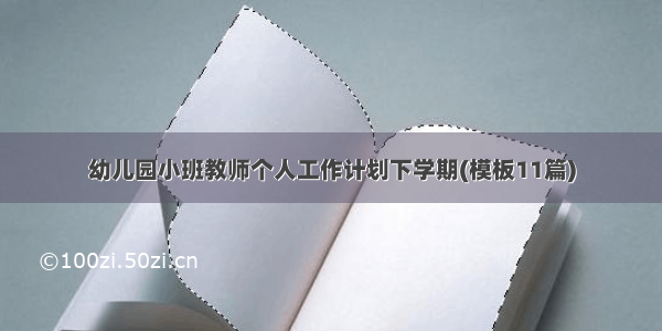 幼儿园小班教师个人工作计划下学期(模板11篇)