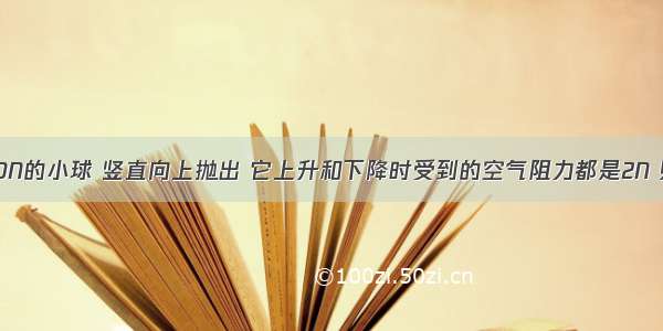 受重力为10N的小球 竖直向上抛出 它上升和下降时受到的空气阻力都是2N 则小球上升