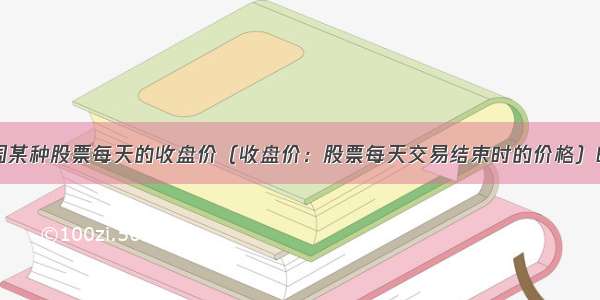 下表是某一周某种股票每天的收盘价（收盘价：股票每天交易结束时的价格）时间星期一星