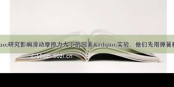 某小组同学做“研究影响滑动摩擦力大小的因素”实验．他们先用弹簧秤拉着木块在水平玻