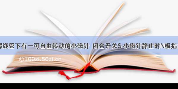 如图所示 螺线管下有一可自由转动的小磁针．闭合开关S 小磁针静止时N极指向螺线管的