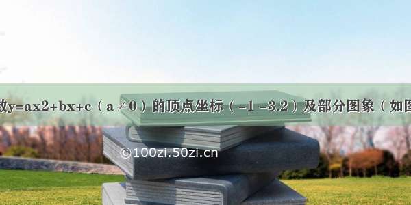 已知二次函数y=ax2+bx+c（a≠0）的顶点坐标（-1 -3.2）及部分图象（如图） 由图象可