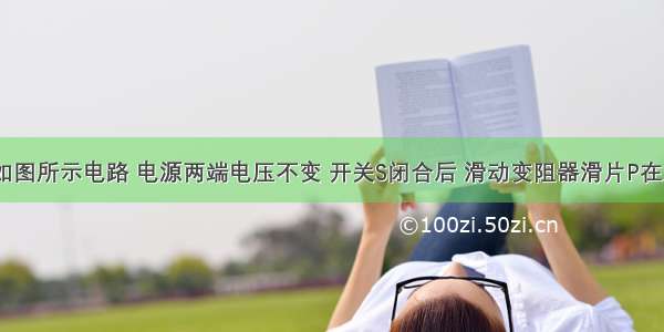 填空题如图所示电路 电源两端电压不变 开关S闭合后 滑动变阻器滑片P在从b端移