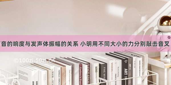 为了探究声音的响度与发声体振幅的关系 小明用不同大小的力分别敲击音叉 听声音的响