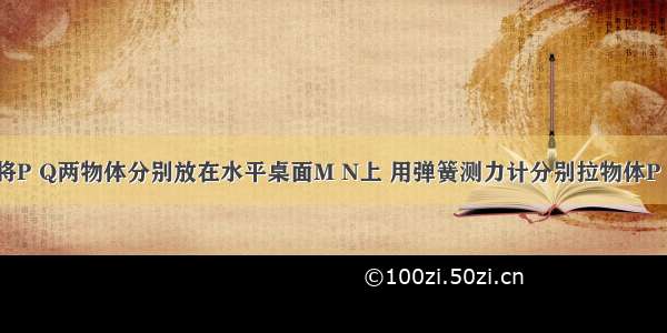 如图所示 将P Q两物体分别放在水平桌面M N上 用弹簧测力计分别拉物体P 物体Q做匀