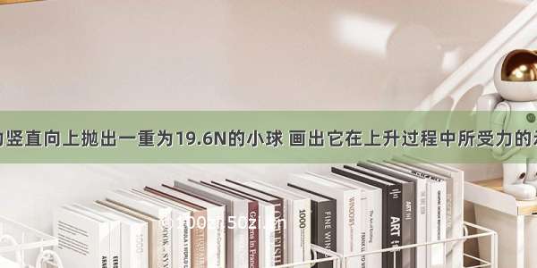 用29.4N的力竖直向上抛出一重为19.6N的小球 画出它在上升过程中所受力的示意图（如图