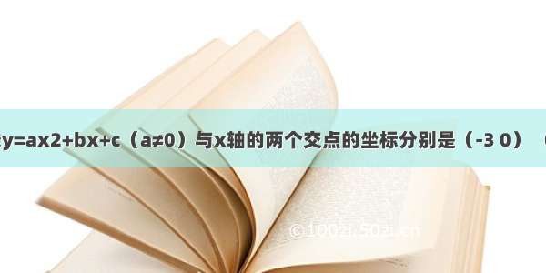 已知抛物线y=ax2+bx+c（a≠0）与x轴的两个交点的坐标分别是（-3 0） （2 0） 则方