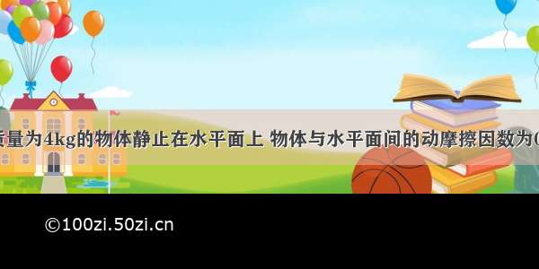 如图所示 质量为4kg的物体静止在水平面上 物体与水平面间的动摩擦因数为0.5．物体受