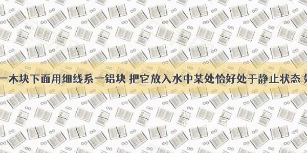 如图所示 一木块下面用细线系一铝块 把它放入水中某处恰好处于静止状态 如果往杯中