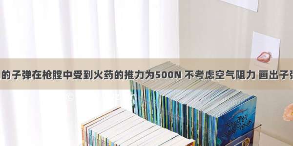 质量为200g的子弹在枪膛中受到火药的推力为500N 不考虑空气阻力 画出子弹在空中飞行