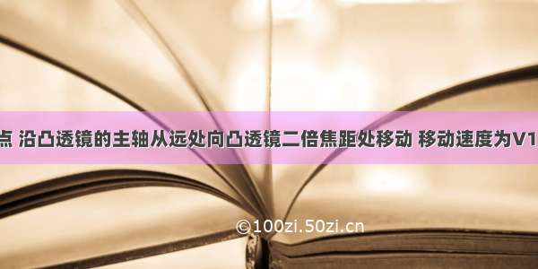 一个发光点 沿凸透镜的主轴从远处向凸透镜二倍焦距处移动 移动速度为V1 于此同时 