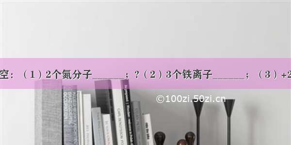 用化学用语填空：（1）2个氮分子______；?（2）3个铁离子______；（3）+2的镁元素____