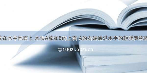 一块木板B放在水平地面上 木块A放在B的上面 A的右端通过水平的轻弹簧称固定在直立的