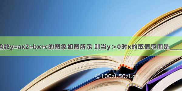 二次函数y=ax2+bx+c的图象如图所示 则当y＞0时x的取值范围是________．