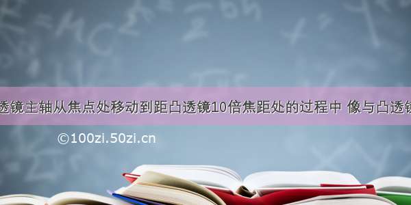 将物体沿凸透镜主轴从焦点处移动到距凸透镜10倍焦距处的过程中 像与凸透镜之间的距离