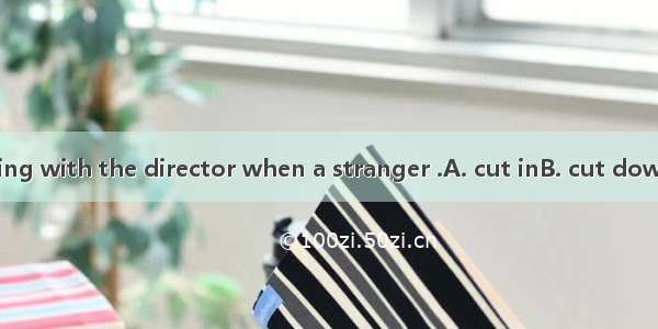 I was just chatting with the director when a stranger .A. cut inB. cut downC. cut offD. cu