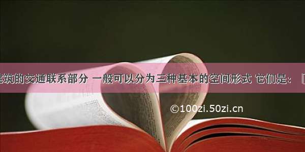 公共建筑的交通联系部分 一般可以分为三种基本的空间形式 它们是：［-011 