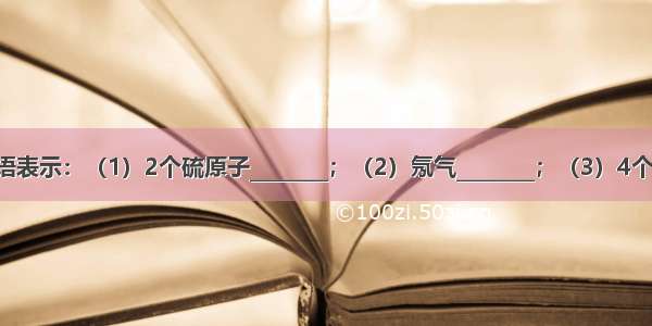 请用化学用语表示：（1）2个硫原子________；（2）氖气________；（3）4个铵根离子___