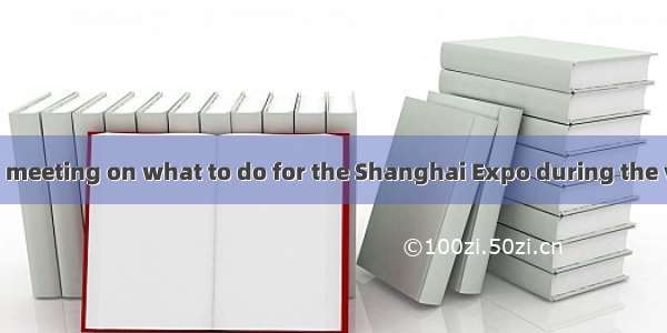 Bill suggested  a meeting on what to do for the Shanghai Expo during the vacation. A. havi