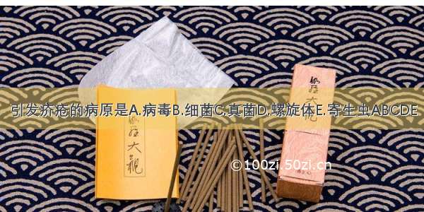 引发疥疮的病原是A.病毒B.细菌C.真菌D.螺旋体E.寄生虫ABCDE