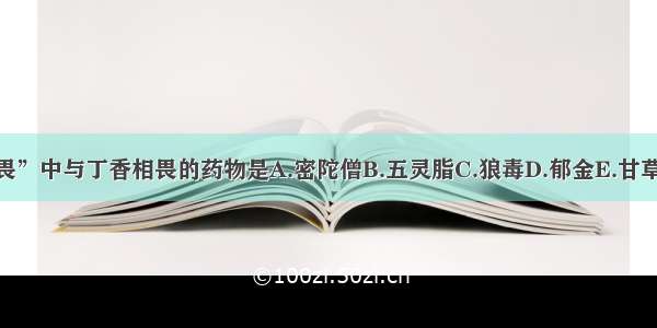 “十九畏”中与丁香相畏的药物是A.密陀僧B.五灵脂C.狼毒D.郁金E.甘草ABCDE