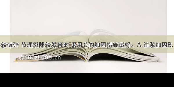 当边坡坡体较破碎 节理裂隙较发育时 采用()的加固措施最好。A.注浆加固B.预应力锚索