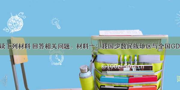 （18分）阅读下列材料 回答相关问题。材料一：我国少数民族地区与全国GDP增速对比年