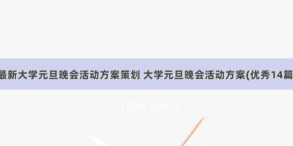 最新大学元旦晚会活动方案策划 大学元旦晚会活动方案(优秀14篇)