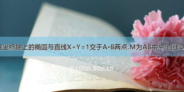 中心在原点 焦点在坐标轴上的椭圆与直线X+Y=1交于A·B两点.M为AB中点 直线OM的斜率为（二分