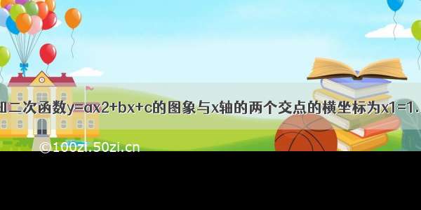 (1)已知二次函数y=ax2+bx+c的图象与x轴的两个交点的横坐标为x1=1.x2=2．