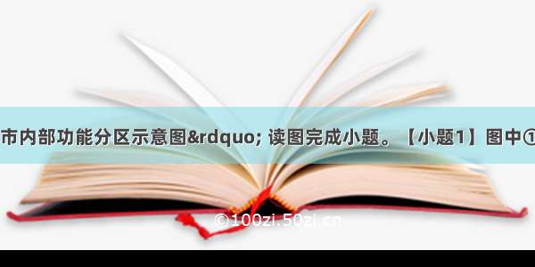 图4为&ldquo;某城市内部功能分区示意图&rdquo; 读图完成小题。【小题1】图中①区为A住宅区B．工