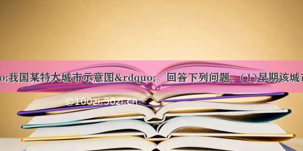 （10分）读&ldquo;我国某特大城市示意图&rdquo;。回答下列问题。(1)早期该城市选址的有利条件是