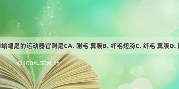 草履虫和蝙蝠是的运动器官则是CA. 刚毛 翼膜B. 纤毛翅膀C. 纤毛 翼膜D. 刚毛 翅膀