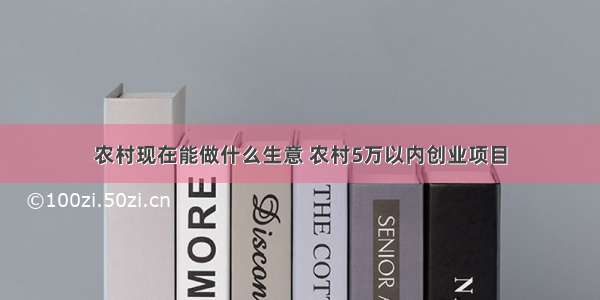 农村现在能做什么生意 农村5万以内创业项目