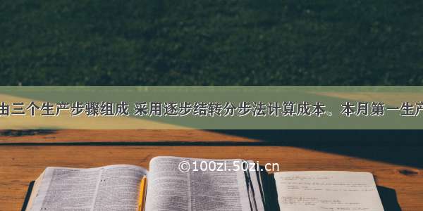 某种产品由三个生产步骤组成 采用逐步结转分步法计算成本。本月第一生产步骤转入