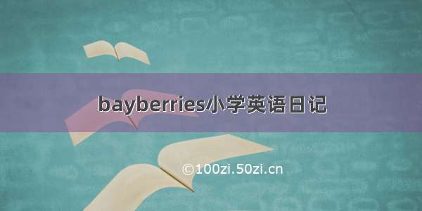 bayberries小学英语日记