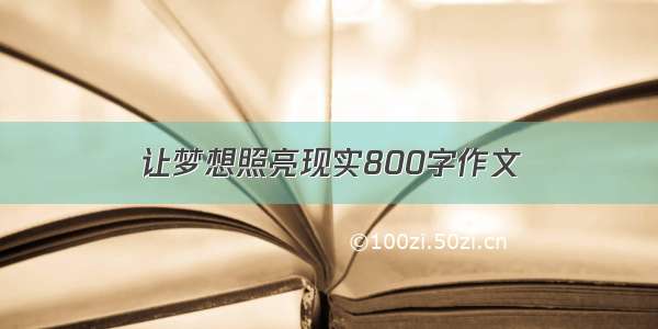 让梦想照亮现实800字作文