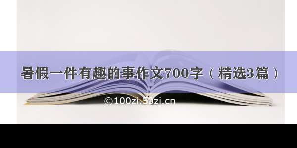 暑假一件有趣的事作文700字（精选3篇）